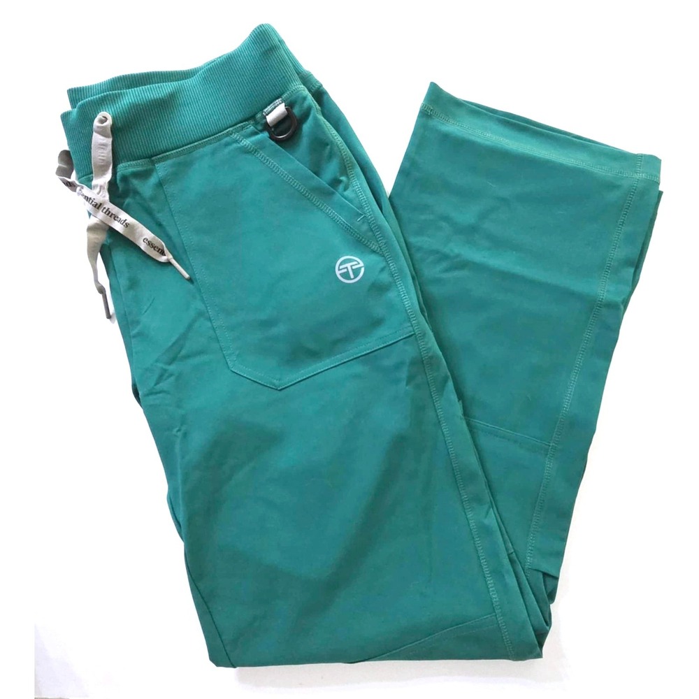 Essential Threads Pomfrey Pants Women's Small Emerald Green Straight Leg Stretch